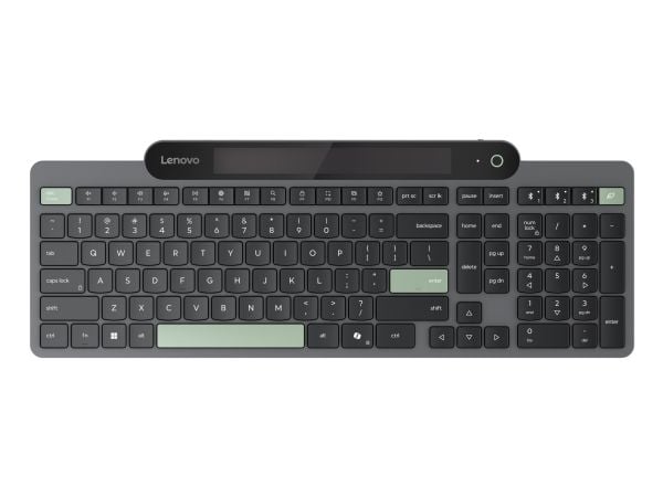 Lenovo - Tastatur - self-charging - trådløs - Bluetooth 5.1 - QWERTY - Dansk - svart - brun boks