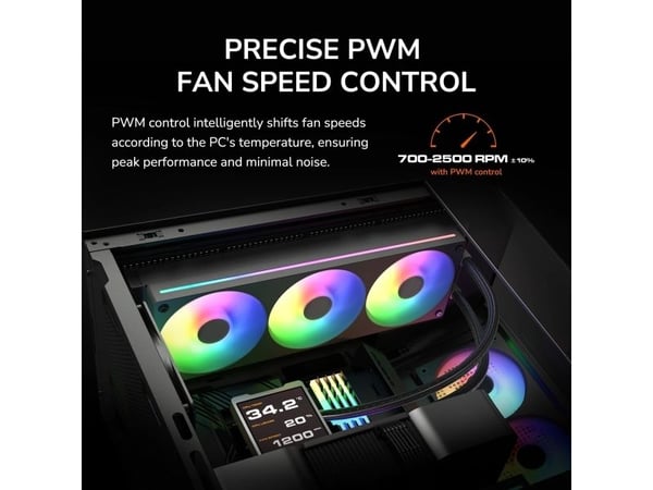 COUGAR CF-UN360FW-RGB, Tuuletin, 12 cm, 700 RPM, 2500 RPM, Valkoinen