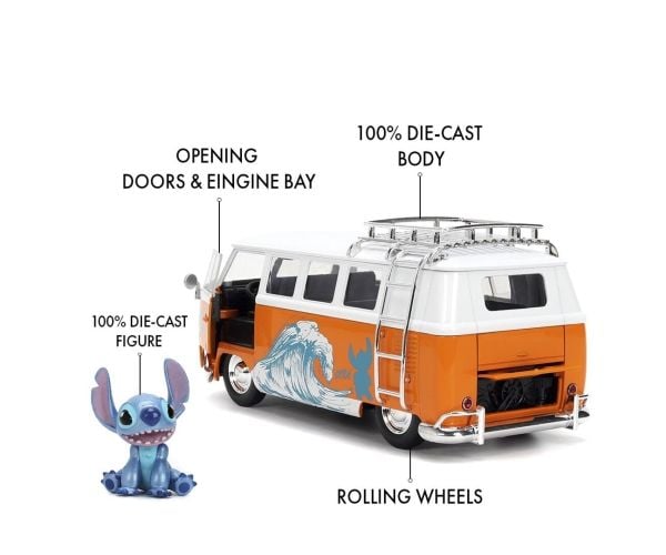Buss i Jada-stil Volkswagen 1961 1:24 Stitch WB4