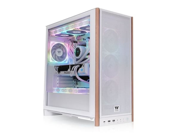 Thermaltake S370 WS Snow, Midi Tower, PC, Hvit, ATX, EATX, Micro ATX, Mini-ITX, SPCC, Herdet glass, Spilling