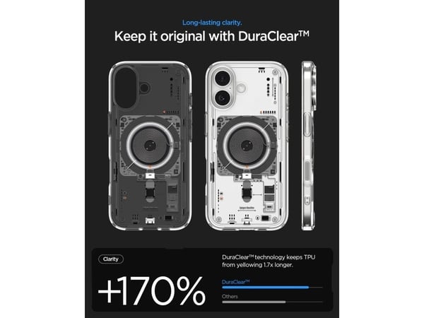 Spigen Ultra Hybrid (MagFit) Neo One, Suojus, Apple, iPhone 17, 16 cm (6.3"), musta, Läpinäkyvä