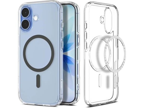 Spigen Ultra Hybrid (MagFit), Etui, Apple, iPhone 17, 16 cm (6.3"), Grafitt, Gjennomsiktig