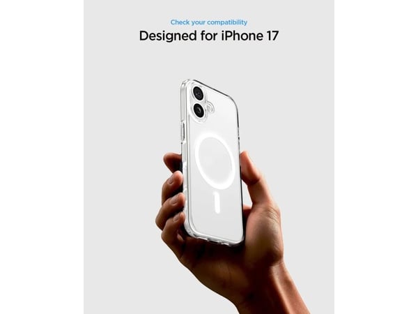 Spigen Ultra Hybrid (MagFit), Etui, Apple, iPhone 17, 16 cm (6.3"), Grafitt, Gjennomsiktig