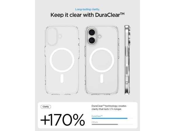 Spigen Ultra Hybrid (MagFit), Etui, Apple, iPhone 17, 16 cm (6.3"), Grafitt, Gjennomsiktig