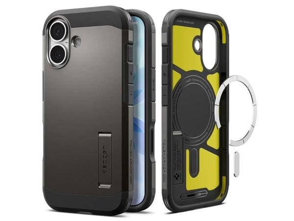Spigen Tough Armor T (MagFit), Mobilskal, Apple, iPhone 17, 16 cm (6.3"), Mörkgrå