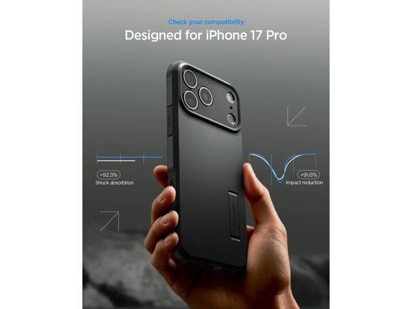 Spigen Tough Armor T (MagFit), Etui, Apple, iPhone 17 Pro, 16 cm (6.3"), Mørkegrå