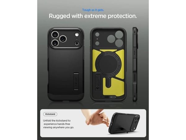 Spigen Tough Armor T (MagFit), Etui, Apple, iPhone 17 Pro, 16 cm (6.3"), Mørkegrå