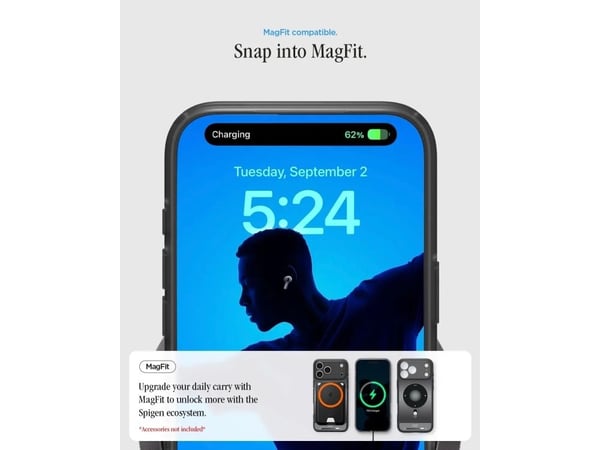 Spigen Ultra Hybrid (MagFit), Etui, Apple, iPhone 17 Pro, 16 cm (6.3"), Sølv