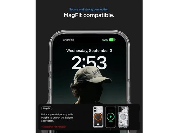 Spigen Ultra Hybrid (MagFit) Zero One, Etui, Apple, iPhone 17, 16 cm (6.3"), Svart