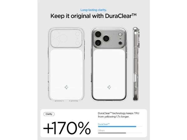 Spigen Ultra Hybrid T (MagFit), Mobilskal, Apple, iPhone 17 Pro, 16 cm (6.3"), Transparent, Vit