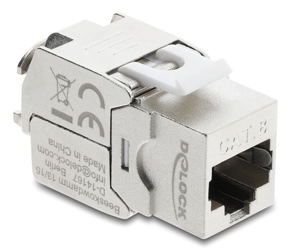 DeLOCK 90715, Tasainen, Hopea, Valkoinen, RJ-45, LSA, Naaras, Cat8.1