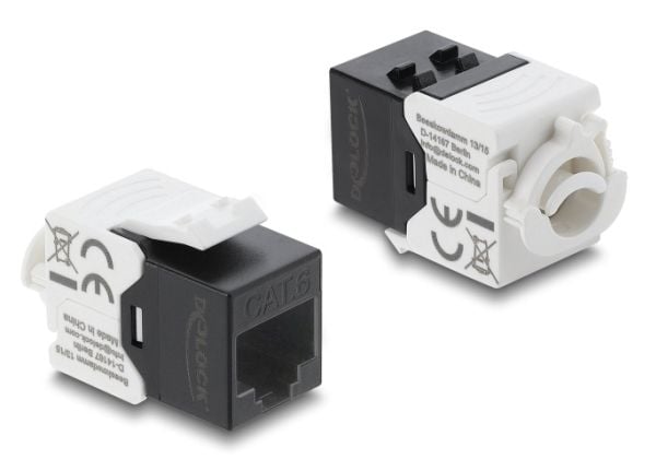 Delock Keystone-modul RJ45 hunn til LSA Cat.6 UTP med låseklips og kabelbinder fri