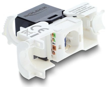 Delock Keystone-modul RJ45 hunn til LSA Cat.6 UTP med låseklips og kabelbinder fri