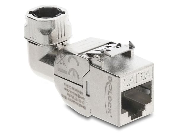 DeLOCK 90797, Tasainen/kulmassa, Hopea, RJ-45, LSA, Naaras, 22/24