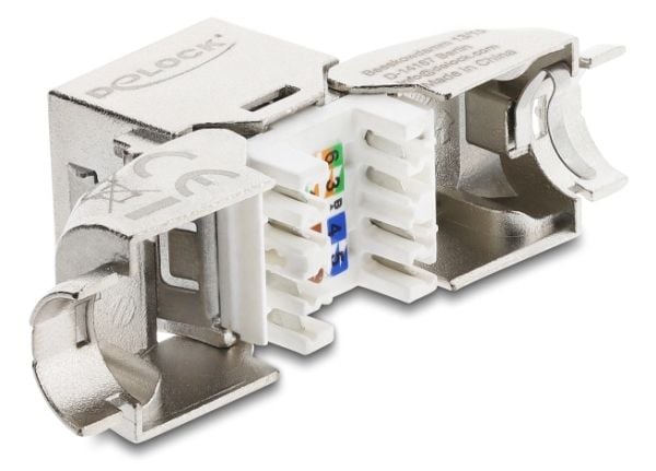 DeLOCK 90797, Tasainen/kulmassa, Hopea, RJ-45, LSA, Naaras, 22/24