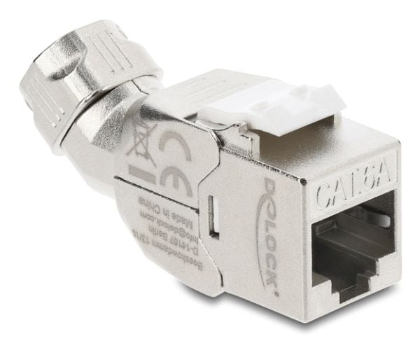 Delock - Keystone module - RJ-45 (hunn) til LSA (hunn) vinklet - skjermet - CAT 6a