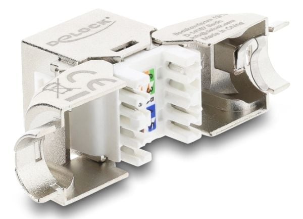 Delock - Keystone module - RJ-45 (hunn) til LSA (hunn) vinklet - skjermet - CAT 6a