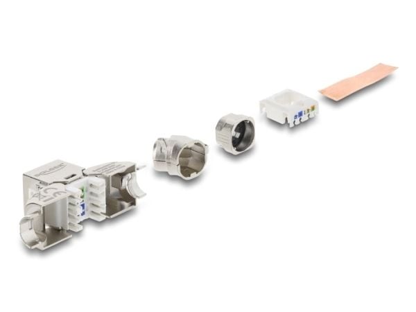 Delock - Keystone module - RJ-45 (hunn) til LSA (hunn) vinklet - skjermet - CAT 6a