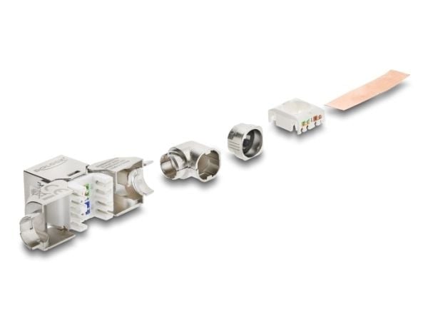 Delock - Keystone module - RJ-45 (hunn) til LSA (hunn) vinklet - skjermet - CAT 6a