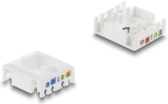 Delock - Modulinnlegg - toolfree - CAT 6 - UTP - RJ-45, LSA - svart, hvit