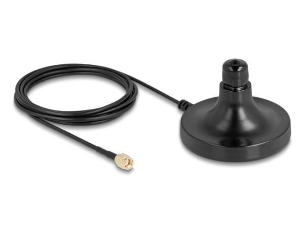 Delock - Antenna magnetic base - 1 x N jack to 1 x RP-SMA plug, ULA100, 3 m - utendørs - svart