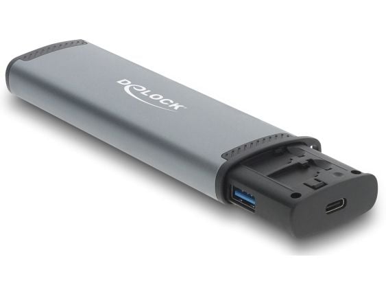 Delock USB 5 Gbps -kortinlukija, jossa on SD- ja Micro-SD-korttipaikka ja lokerot muistikortteja varten
