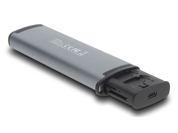 Delock USB 5 Gbps -kortinlukija, jossa on SD- ja Micro-SD-korttipaikka ja lokerot muistikortteja varten