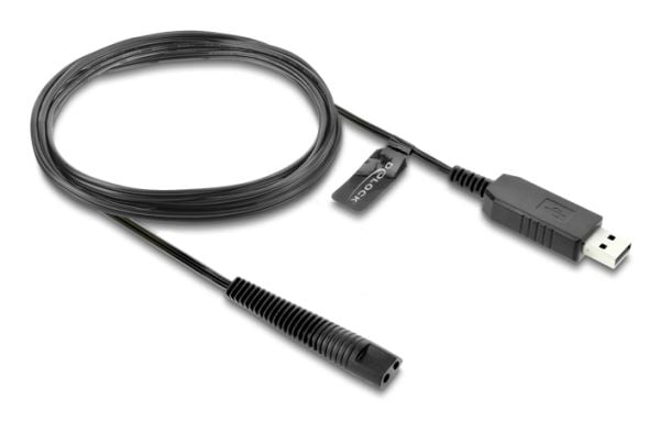 Delock USB-latauskaapeli 12 V sähköparranajokoneelle yhteensopiva Braun Series 1, 3, 5, 7, 9 kanssa - Parranajokoneen latauslaitteen vaihtokaapeli