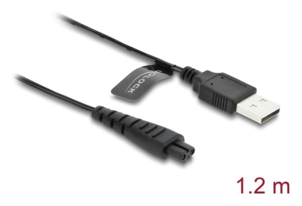 Delock - Strömkabel - USB (hane) till 2 stift (hane) - 5 V - 1 A - 1.2 m - svart