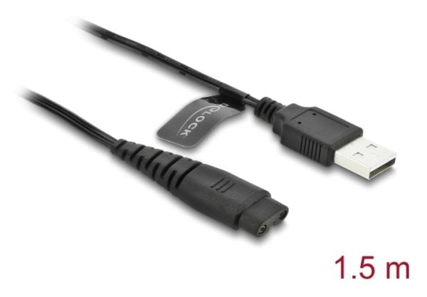 Delock - Strömkabel - USB (hane) till 2 stift (hane) - 5 V - 1 A - 1.2 m - svart