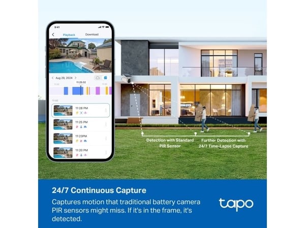TP-Link Tapo C465, trådløs, kule (form), Wi-Fi, utendørs, 850 nm, 512 GB