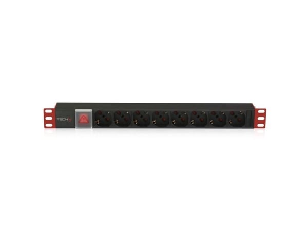 Techly I-CASE STRIP-81U, Perus, 1U, Yksivaiheinen, Vaaka, Alumiini, Musta, Punainen