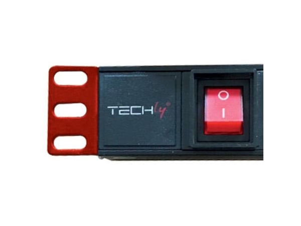 Techly I-CASE STRIP-81U, Perus, 1U, Yksivaiheinen, Vaaka, Alumiini, Musta, Punainen