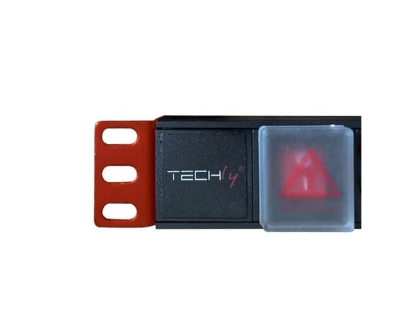 Techly I-CASE STRIP-81U, Perus, 1U, Yksivaiheinen, Vaaka, Alumiini, Musta, Punainen