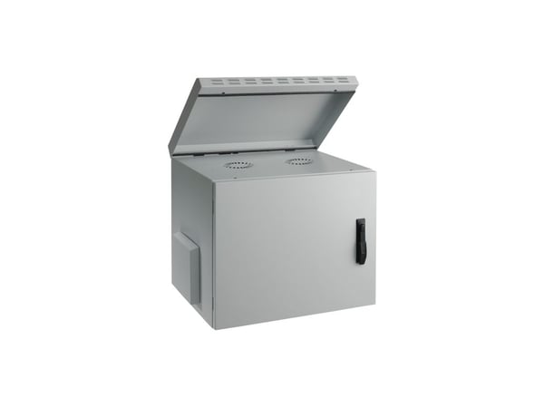 EFB Elektronik 691707IP55.1G, Veggmonterbar hylle, 7U, 100 kg, Nøkkellås, Grå