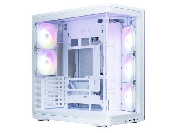 Zalman P60 WHITE, Midi Tower, PC, Vit, ATX, Mini-ITX, Plast, Stål, Härdat glas, 17 cm