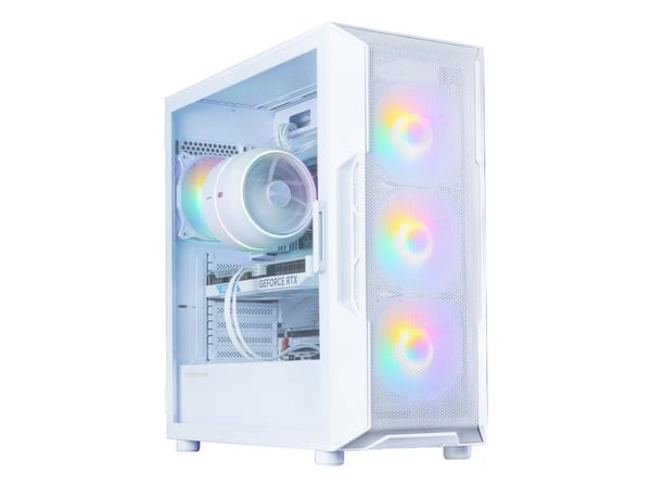Zalman i3 NEO V2 - Mid tower - ATX - sidepanel med vindu (herdet glass) - ingen strømforsyning (ATX) - hvit - USB/lyd