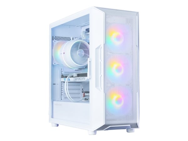 Zalman i3 NEO V2 - Mid tower - ATX - sidepanel med vindu (herdet glass) - ingen strømforsyning (ATX) - hvit - USB/lyd