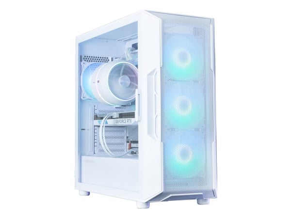 Zalman i3 NEO ARGB V2 WHITE, Midi Tower, PC, Hvit, ATX, Mini-ITX, Plast, Stål, Herdet glass, 16 cm