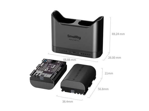 SmallRig 5484, Lithium-Ion (Li-Ion), Over-spenning (volt), Under temperatur, 2 stykker, Batterier medfølger