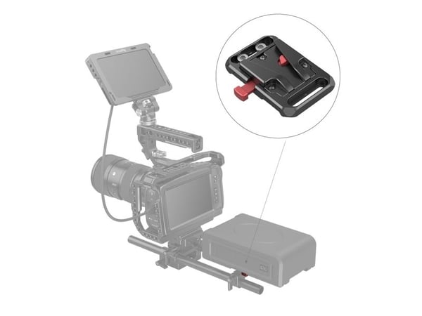 SmallRig 2987, Batteriplate, Sort, Rød, Aluminium, 1/4-20", M4, China