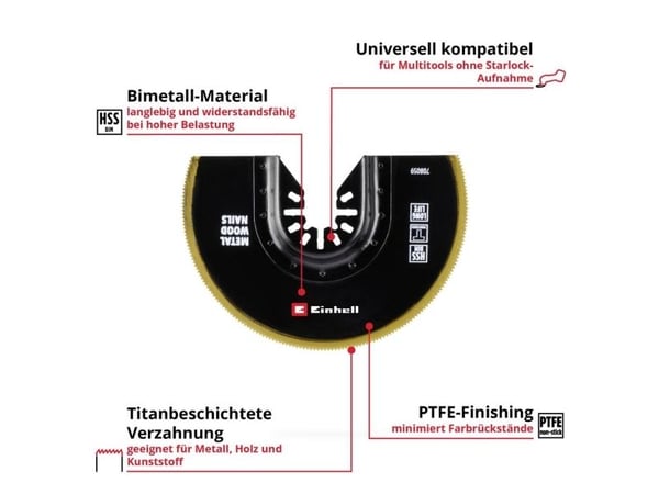 Einhell 708059 sagblad halvr. BIM-TI 100 mm bimetall dykkesagblad 100 mm, 1 stk (708059)