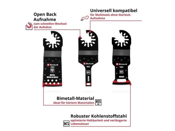 Einhell 708103 multitilbehør-sett tre/metall 3 deler SB HCS BiM