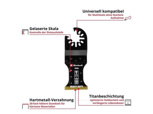 Einhell 708063 dykkesagblad HM-TI 35 mm bimetall multiverktøy-tilbehør, 35 mm (708063)