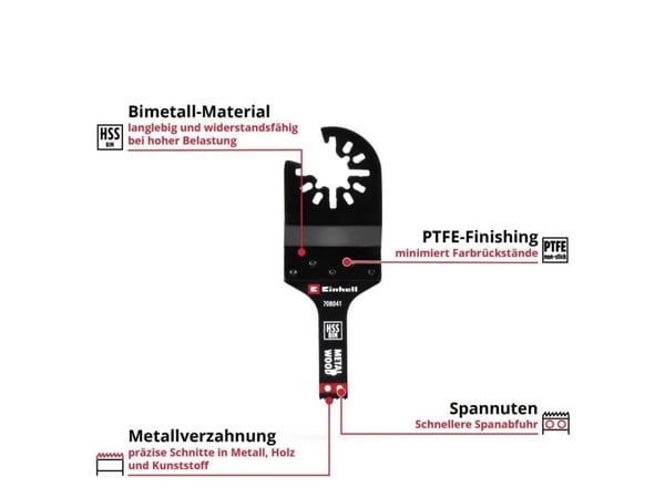 Einhell 708041 stikksagblad BIM Met 10 mm bimetall multiverktøy tilbehørssett 10 (708041)