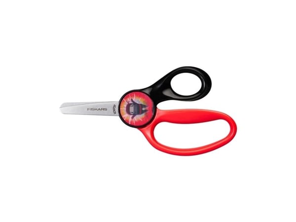Fiskars 1064075, Lapsi, Suora leikkuu, Yksi, musta, Punainen, Ruostumaton teräs, Askartelusakset, Tylpät kärjet