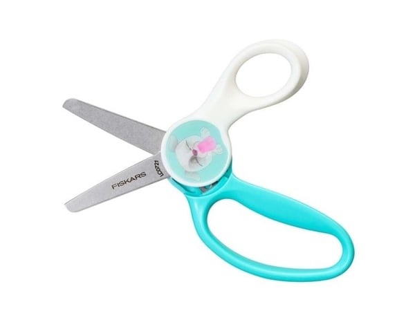 Fiskars 1064076, Lapsi, Suora leikkuu, Yksi, Ruostumaton teräs, Turkoosi, Valkoinen, Askartelusakset, Oikeakätinen