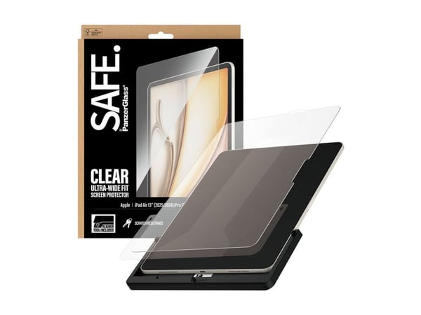 PanzerGlass SAFE. by ® Screen Protector iPad Air 13" (2024-2026) | Pro 13" (2024-2025) | Ultra-Wide Fit w. FASTFIT TOOL, Apple, Apple - iPad Air 13...