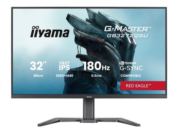 iiyama G-MASTER Red Eagle GB3272QSU-B1 - LED-skärm - 32" (31.5" visbar) - 2560 x 1440 WQHD @ 180 Hz - IPS - 400 cd/m² - 1000:1 - HDR10 - 0.5 ms - 2...