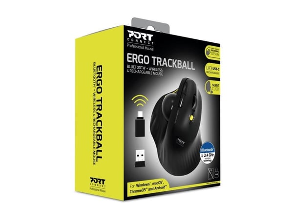 Port Designs 900719, Oikeakätinen, Optinen, RF Wireless + Bluetooth, 1600 DPI, Musta